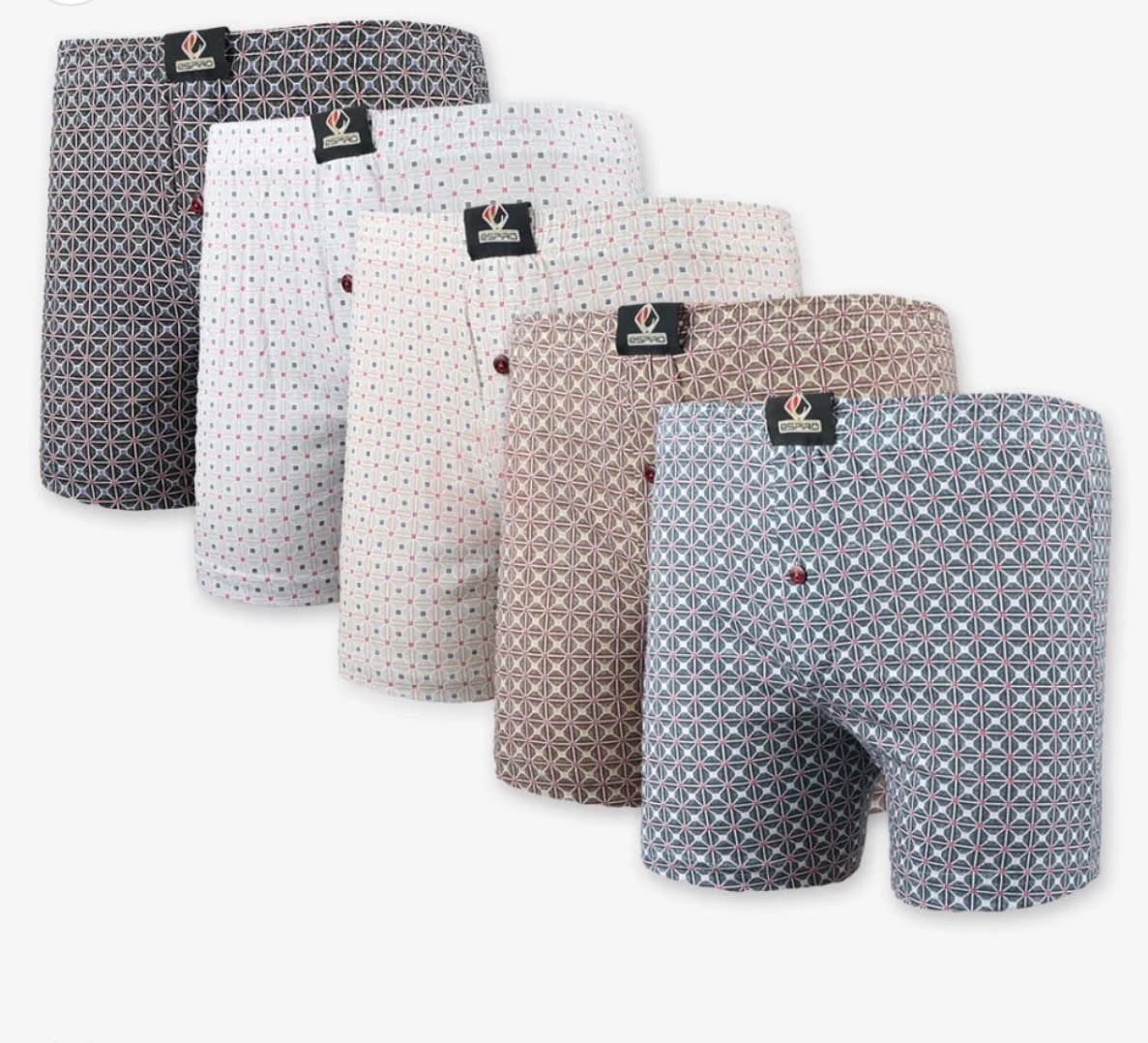 Pack de 5 Caleçons Homme 100% Coton – Confort Premium